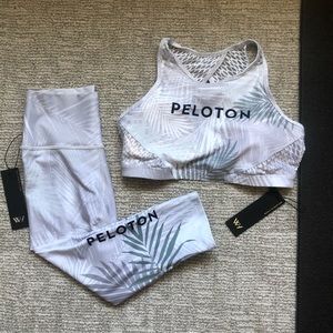 Peloton Palm Blanc Bra and Legging set